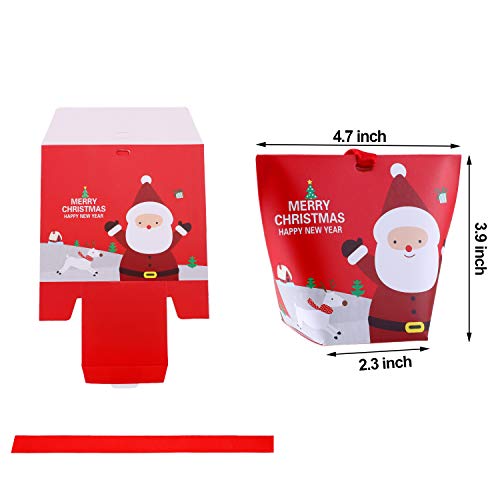 Jovitec 18 Pieces Christmas Candy Treat Boxes Xmas Cookie Boxes Gift Boxes With Ribbons For Christmas Party Favors #TOP1