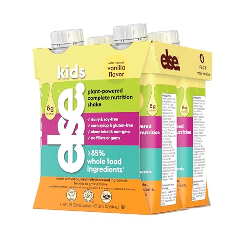 Else Nutrition Kids Vanilla Complete Nutrition Drink, for Ages 2+ with Essential Amino Acids, Vitamins & Minerals, Less Sugar, Convenient Ready to Drink, Vanilla, 8 Fl. oz (Pack of 4)