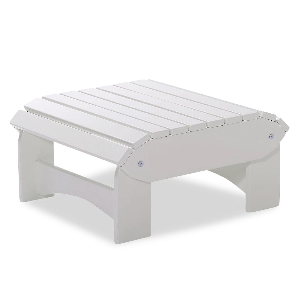 Original Dream-Chairs since 2007 Le luxueux repose-pieds Adirondack « Comfort » en blanc peut être utilisé dans 2 positions. Le repose-pieds peut également être utilisé comme table d'appoint