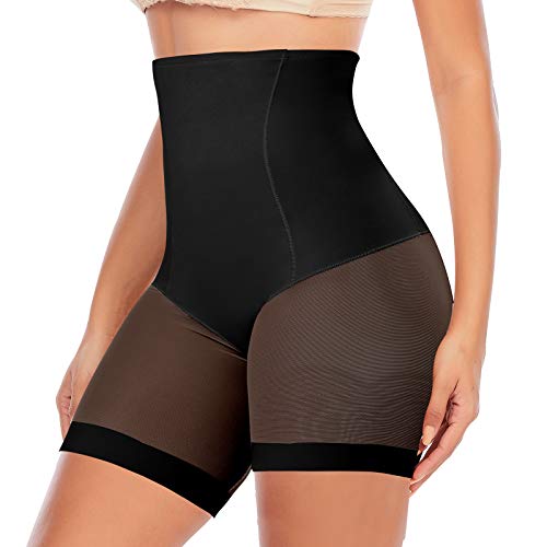 Seamless Shaping Boyshorts Shapewear Panties for Women Tummy Control Shapewear Shorts Body Shaper Underwear Girdle panty(Black-mesh, X-Large)