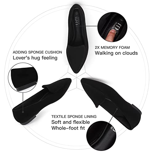 Musshoe Loafers For Women Comfortable Pointed Toe Women's Loafers & Slip-Ons Women's Flats Flats Shoes Women Black 8 #TOP3