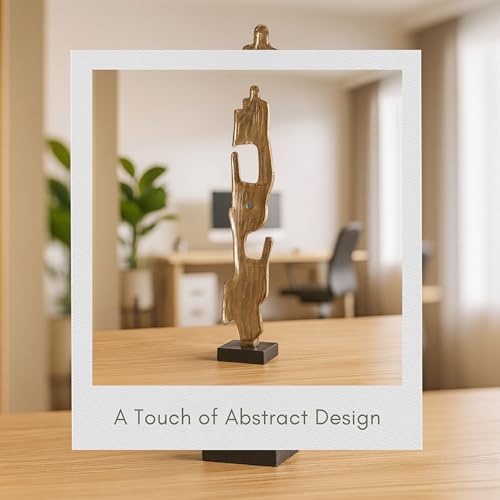 Escultura Moderna Metálica en Base Acrílica Dorada 32" miniatura 4