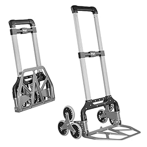 ATHLON TOOLS Treppensteiger-Sackkarre bis 100kg – XXL – klappbar – aus Aluminium – extra Langer Griff 110 cm – große breite Lade-Schaufel – Schwerlast Treppensackkarre – Modell 2025