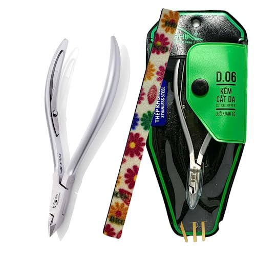 Galadan Nghia Professional Stainless Steel Cuticle Nipper C-06 (D-06) Jaw 16 Osimihome Cuticle Cutter Trimmer Manicure Tools with 1 Springââ‚¬â€œ Perfect Nail Care Tool at Home/Spa/Saloon (1 pcs), Gray