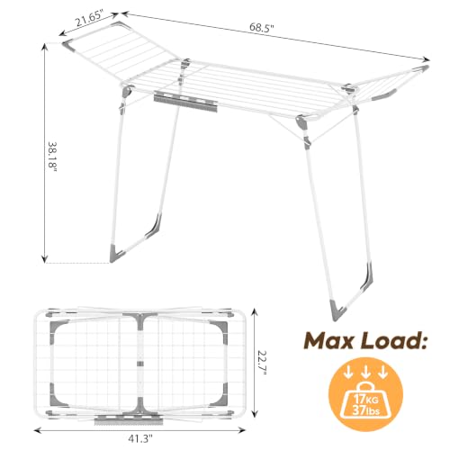 KINGBOARD Clothes Drying Rack,68.5" Heavy Duty with Sock Clips,Foldable by KINGBOARD - Used condition - Image 2