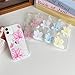 Skyseaco for iPhone 12 Case, Clear Cute Butterfly Lily Floral Flower Phone Case for Women Girls, Clear Slim Camera Lens Shockproof Protection Phone Cover, HotPink