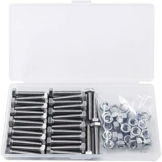 80pcs M6 Nuts and Bolts Set Outer Corner Hexagonal Screws 304 Stainless Steel Hex Bolt Set for Machinery Industry Furniture Toys DIY Fastener