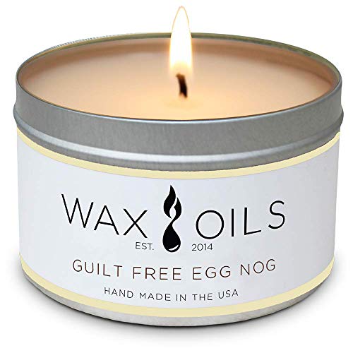 Wax And Oils Soy Wax Aromatherapy Scented Candles (Guilt Free Egg Nog) 8 Ounces. Single #TOP9