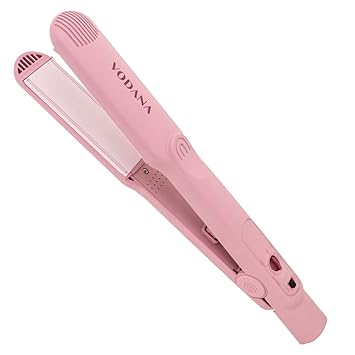 VODANA Professional Ceramic Hair Straightener 1.5 inch - Silky Smooth Finish & Frizz Control for All Hair Types | Floating Plates for Damage-Free Styling & High Shine, Milk Tea Rose