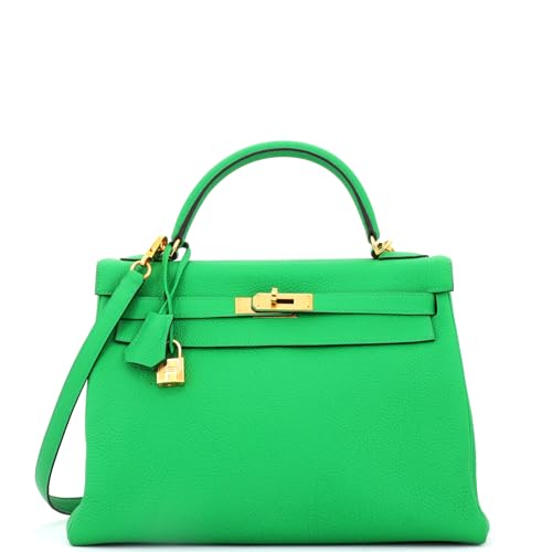 Hermès, Pre-Loved Kelly Handbag Green Togo with Gold Hardware 32, Bamboo