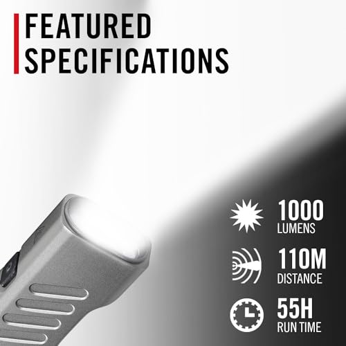 Coast Slayer RED 1000 Lumen USB-C Rechargeable LED Flashlight with Red Mode, Spot/Flood, Memory Mode and Pocket Clip by Coast - Image 2
