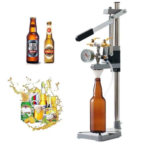 Máquina antiespumante para botellas y llenado de líquidos con manómetro integrado