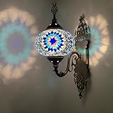 ● Applique murale en mosaïque turque - fabriquée de manière unique en utilisant des pièces découpées avec précision et soigneusement placées ensemble pour produire un motif spécial sur un abat-jour unique.