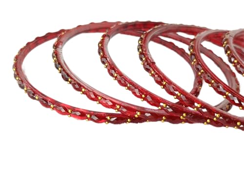 Image of JPS Plain and Glossy Finished Raindrop Glass Bangles Set for Women & Girls | Traditional Ethnic Chudi for Wedding, Party & Regular- Set of 12 Pcs of One Colour | Wedding Special
