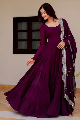 Image of Wedani Georgette Sequins Work Anarkali Kurta Set for Women