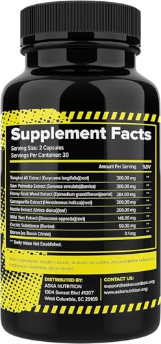 Aska Nutrition ASKA-TEST-2PK Testosterone Booster For Men - Male Enhancing Supplement With Horny Goat Weed & Tongkat Ali - Muscle Builder Enlargement Pills thumb #7