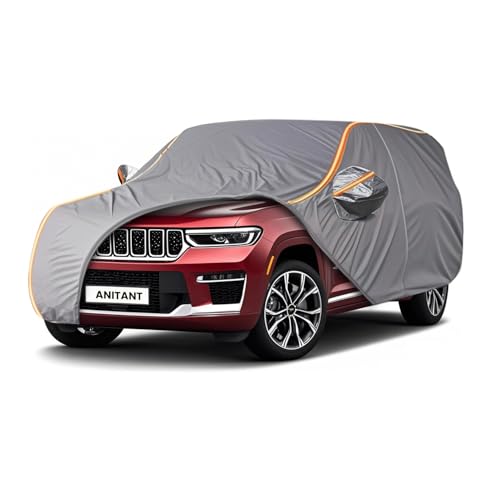 Image of Custom Fit Jeep Grand Cherokee L Car Cover 2021-2025 Outdoor Waterproof Car Cover All Weather with Door Zipper Cotton Lining Scratch Resistant Rain Sun UV Dust Snow Protection