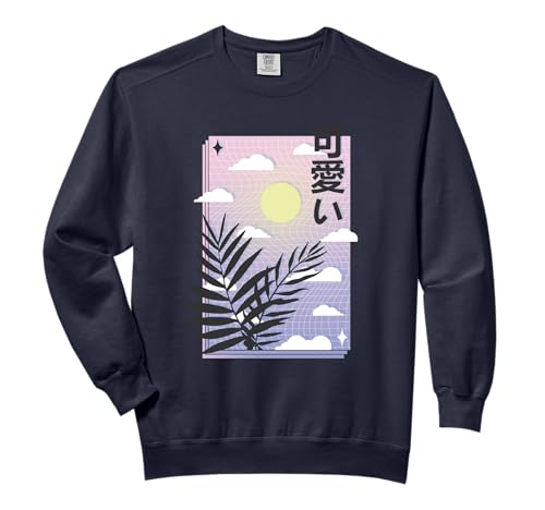 Vaporwave Japanese Aesthetic Pastel Grid Sunset 90s Retro Comfort Colors