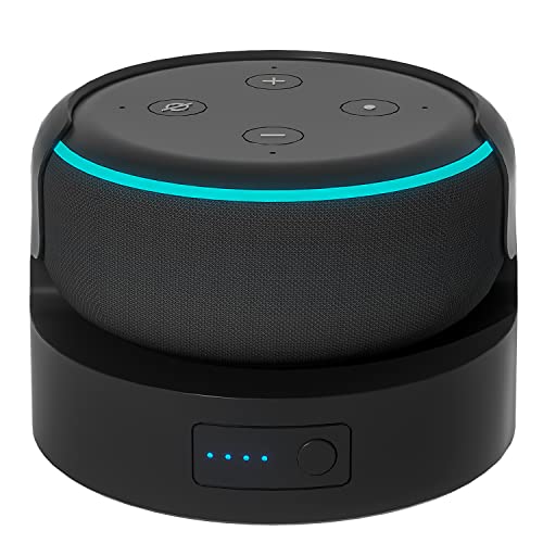 Blanou Echo Dot 3 Battery Base(Not Including dot 3 Speaker) Portable Dot 3rd Gen &Mini 2 Battery Base 5200 mAh 8 Hours Work Time Black