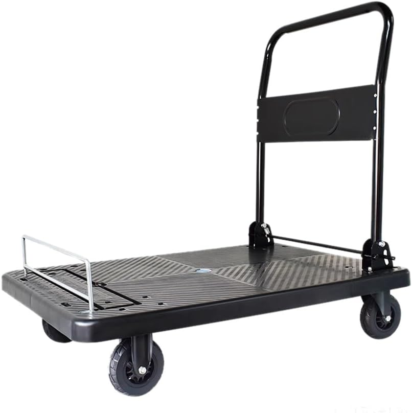 Folding Guardrail Ultra-quiet Trolley Flatbed Household for Pulling Goods and Express Delivery Home moving
