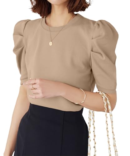 パフスリーブ ショートカットソー