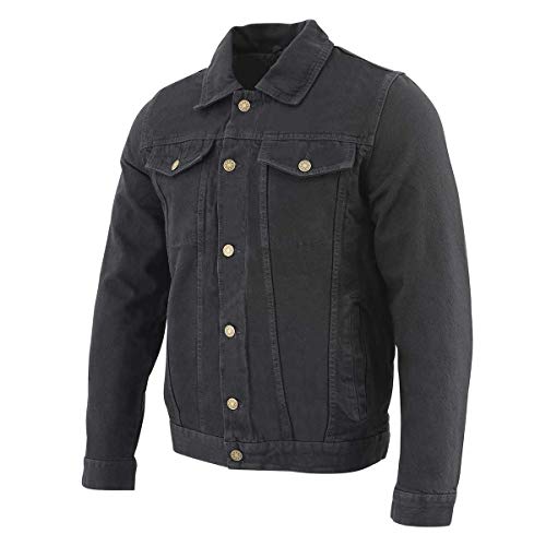 Image of Milwaukee Leather MDM1015 Men's Classic Black Denim Jean Pocket Jacket with Gun Pockets - Black