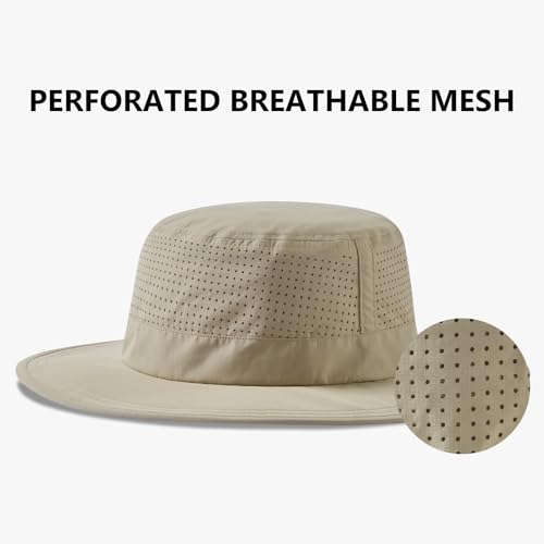 Image of UPF 50+ Bucket Sun Hat with Laser Perforated Mesh Cooling Adjustable Breathable Lightweight for Outdoor Men Women