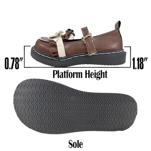 Lolita Kawaii Gothic Y2K Round Toe Low Platform Bear Element Decor Bows Lace Trim Mary Jane Flats3