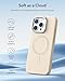 ESR for iPhone 16 Pro Max Case, Silicone Case with Stand,Compatible with MagSafe,Built-in Camera Stash Stand, Magnetic Phone Case for iPhone 16 Pro Max, Cloud Series, Light Tan