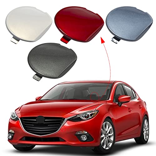 Front Bumper Tow Hook Cover Towing Eye Cap Fit for Mazda 3 Axela 2014 2015 2016 BHN1-50-A11-BB BHN150A11BB (Unpainted, Left Driver Side) Xinpinsai