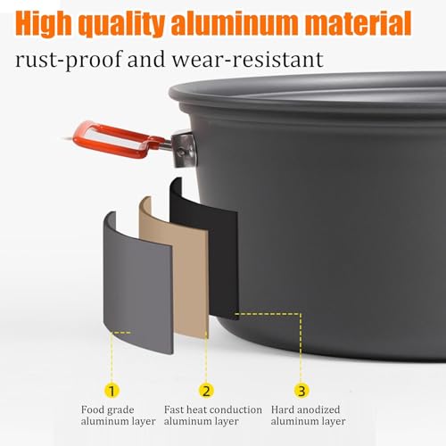 Cuiseur vapeur externe avec pot de camping 7,5 L en aluminium résistant