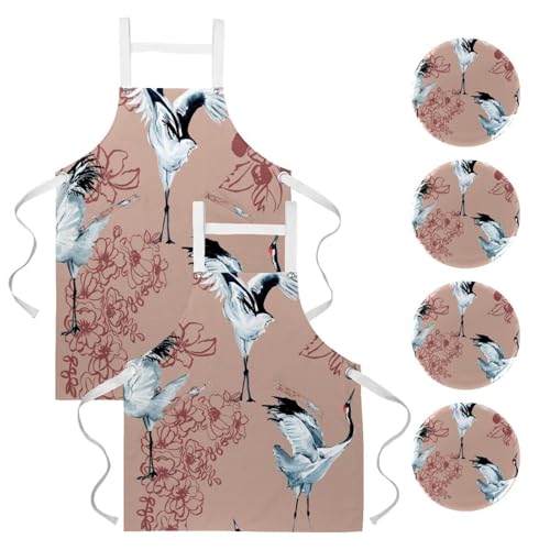 Lot de 2 tabliers de cuisine japonais avec broches pour pâtisserie et bistrot