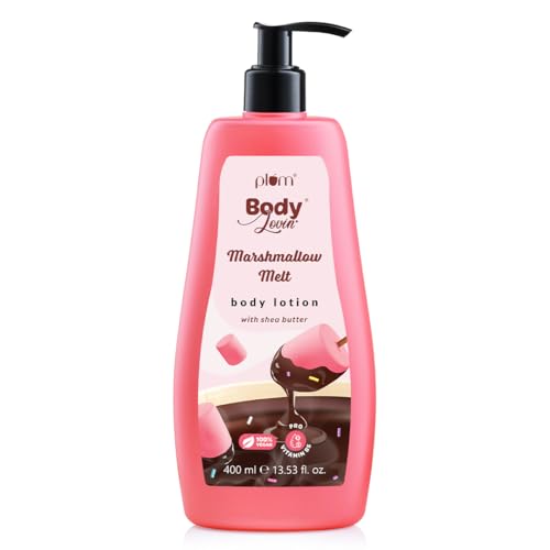 Plum BodyLovin' Marshmallow Melt Body Lotion, Shea Butter & Vitamin B5 For Deep Moisturization, Non-Greasy, Soft & Glowing Skin, For Dry to Very Dry Skin, Cozy Cocoa Marshmallow Fragrance (400 ml)