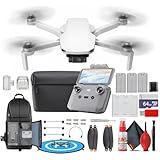 DJI Mini 4K Fly More Combo UHD Foldable Drone | Under 249 g | 12MP Camera, 3-Axis Gimbal, 31-Min Flight Time | For Beginners & Travel Photos + 64GB Card + BackPack + Landing Pad + Card Reader + More