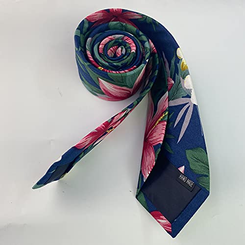 Image of Mantieqingway Floral Ties for Men Skinny Cotton Tie Flower Necktie