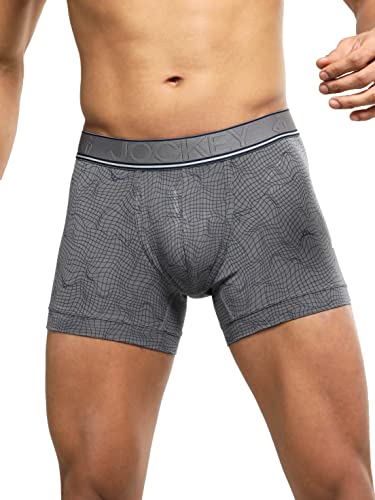 Image of Jockey HG30 Men Tencel Micro Modal Elastane Stretch Printed Trunk with Natural StayFresh Properties