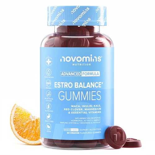 Novomins Estro Gummies Womens Multivitamins - with Vitamin D B6 B12 Maca & Kale Extract Inulin - 60 Vegan Gummies