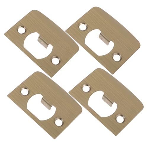 SEWOART 4 Piezas Accesorios Para Cerraduras De Puertas Cerradero De Cerrojo Placa De Huelga Cerraderos Para Puertas Exteriores Placa De Cierre De Puerta Golden Acero Inoxidable