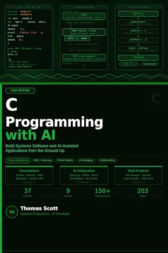 C Programming with AI: A Complete Beginner's Guide to C Programming, Systems Development, and AI-Assisted Applications