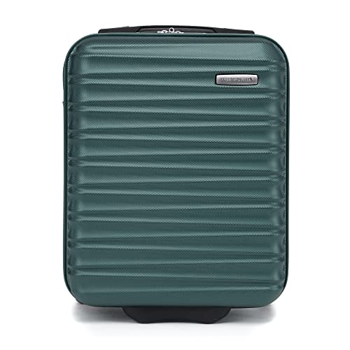 WITTCHEN valigia da viaggio piccola da cabina bagaglio a mano a rotelle guscio duro in ABS con 2 ruote standard maniglia telescopica Groove Line valigia piccola verde Ryanair/ITA Airways/easyJet - Immagine 1