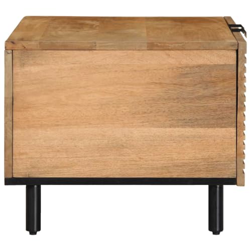 Table basse en bois de manguier 80x50x40 cm marron avec rangement
