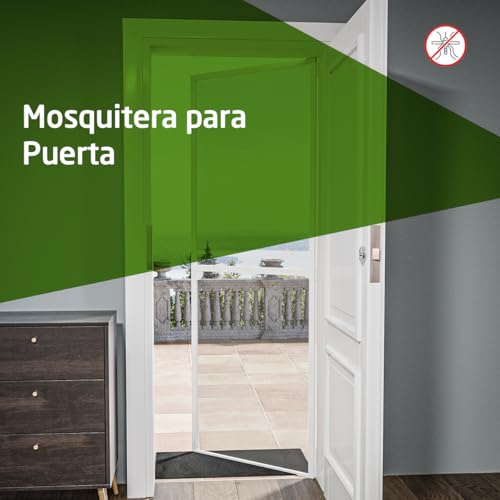 Miniatura 2 de Amig - Mosquitera Para Puerta - 100 X 220 Cm - Protección Eficaz - Ajustable - Kit Completo Con Marco, Malla Y Accesorios - Aluminio Y Fibra De Vidrio - Blanco Gris - Protección Anti-Mosquitos