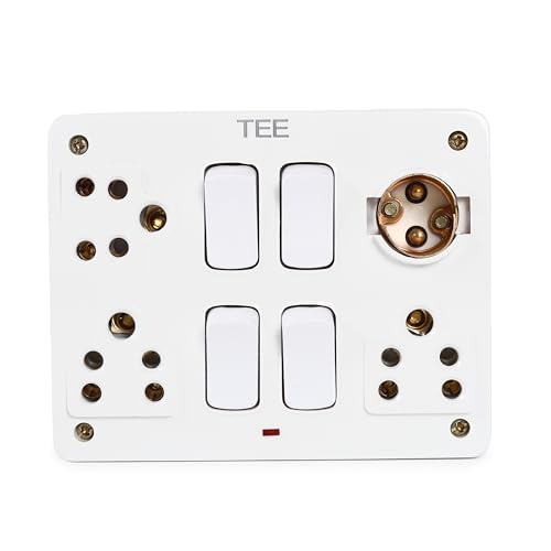Image of Combined Box 6A with Universal Socket, Master Switch, LED Indicator | 240V Power Utility Box for Home, Office & Appliances (COMBINED BOX 4+5), Without Wire, 6 Month Warranty