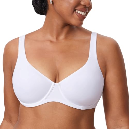 Image of DELIMIRA Women's Confishape Unlined Balconette Bras | Underwire, Supportive, No Padding, Tshirt Bra, Full Coverage, Plus Size