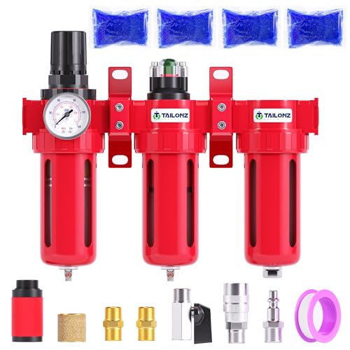 Tailonz Pneumatic 940TL 0-150Psi 1/2 Inch Npt Aluminum Alloy Industrial Grade Three Stage Air Drying System, Particulate Filter, Coalescing Filter, Desiccant Dryer And Air Regulator  cover