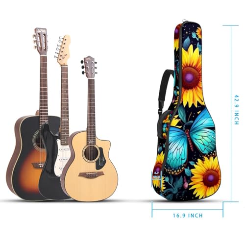 JRHEJTFZ Housse pour guitare acoustique de 1,9 cm d’épaisseur – Imperméable – Durable et élégant – Motif tournesol, papillon et galaxie, Multicolore 5., 42.9×16.9×4.7 in, Motif imprimé tendance - Les Beatles, Paul McCartney, John Lennon, RIngo Starr, George Harrison JRHEJTFZ Housse pour guitare acoustique de 1,9 cm d'épaisseur - Imperméable - Durable et élégant - Motif tournesol, papillon et galaxie, Multicolore 5., 42.9x16.9x4.7 in, Motif imprimé tendance – Image 6