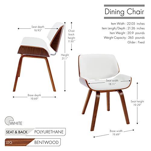 Porthos Home Keil Dining Chair, Water And Stain Resistant Pu Leather Upholstery, Curved Back And Seat, Sturdy Bentwood Legs, For Kitchen, Dining Room, Living Room Or Guest Room #TOP3