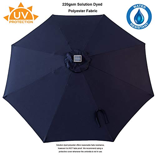 image for C-Hopetree 11 ft Outdoor Patio Market Umbrella with Solar LED Lights -