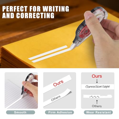 image for WISOPTUS 15PCS White Correction Tape with Dispenser, 39.37ft Each, Fas