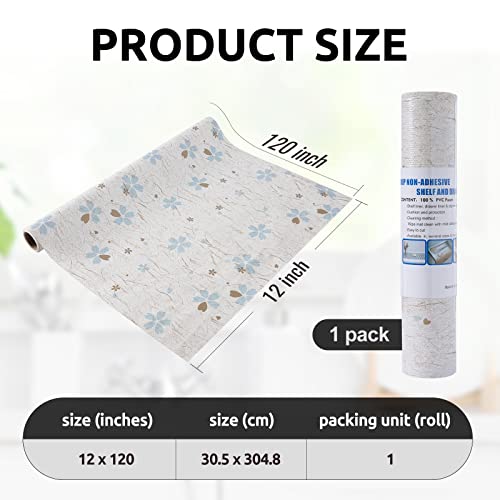 Ray Star 12X120 Inch Shelf Liner For Kitchen Cabinets, Non-Adhesive Cabinet Liner Washable, Pvc Drawer Liner For Dresser Non-Slip Bathroom (Floral)(1 Roll) #TOP4